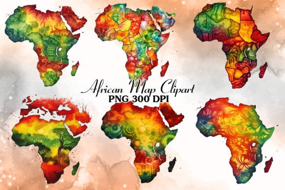 African Map Watercolor Clipart Bundle: Illustrations Review