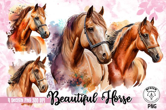 Beautiful Horse Watercolor Illustrations for Editorial Design