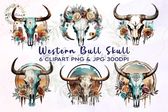 Bull Skull Western Watercolor Clipart Review