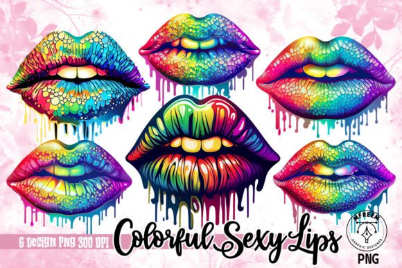Colorful Sexy Lips Watercolor Clipart Review