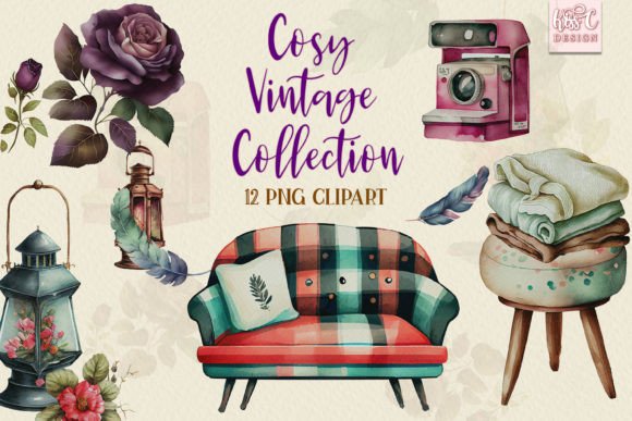Cosy Vintage Watercolor Clipart: Illustrations Review