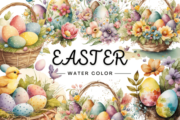 Easter Eggs Watercolor Art: Illustrations for Branding