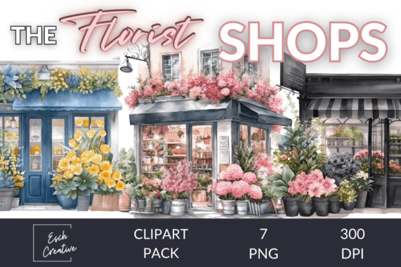 Flower Shops Watercolor Florist Bundle Illustrations Review
