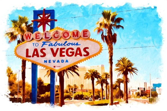 Las Vegas USA Splash Watercolor Illustrations Review