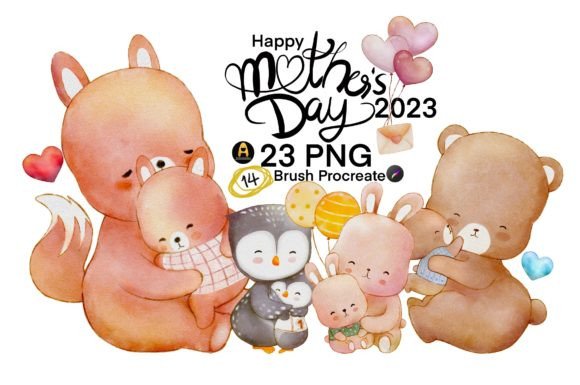 Mom and Baby Animals Watercolor Illustrations Review