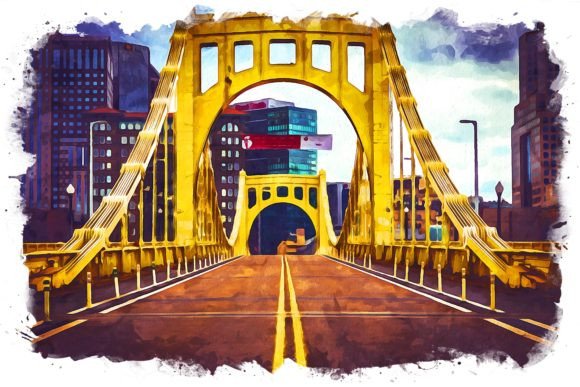 Pittsburgh USA Splash Watercolor: An Embroidery Review