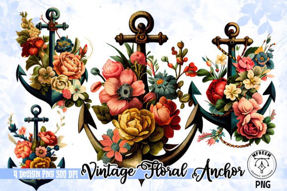 Vintage Floral Anchor Watercolor Clipart Review