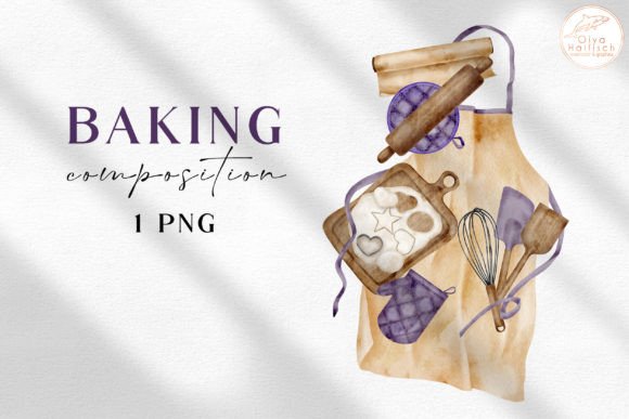 Watercolor Cooking Apron Clipart PNG Illustrations