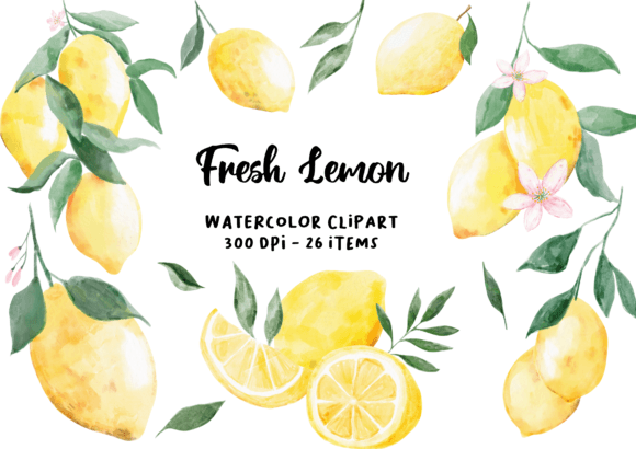 Watercolor Lemon Clipart Illustrations Review