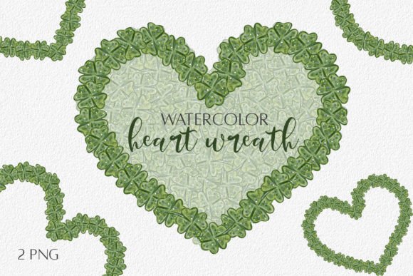 Watercolor Shamrock Hearts Illustrations for Crafters