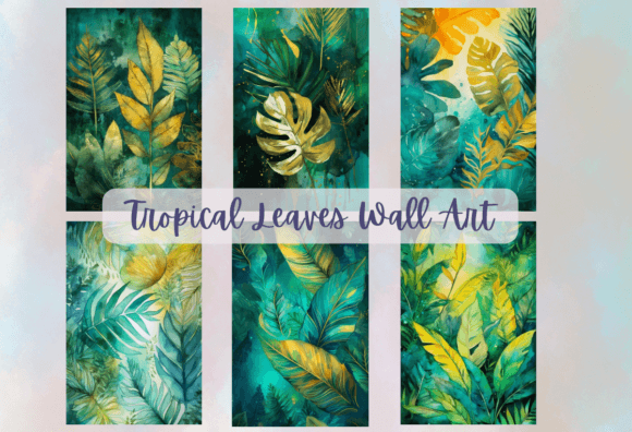 Watercolor Tropical Leaves Wall Art Jpg Review