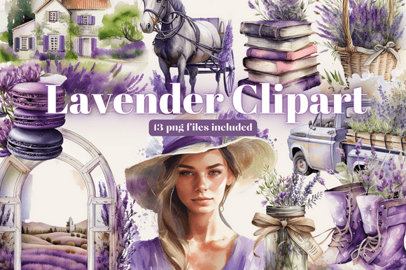 Watercolour Lavender Cottagecore Illustrations Review