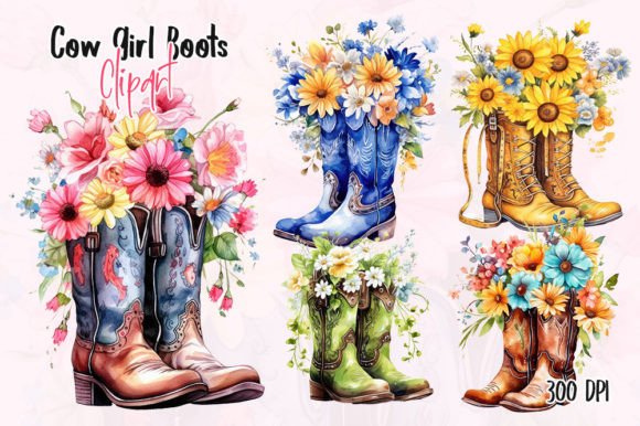 Western Floral Boots Watercolor Clipart Review